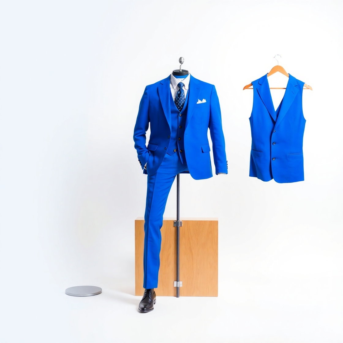 Costume Homme 3 Pièces Bleu - Image 3